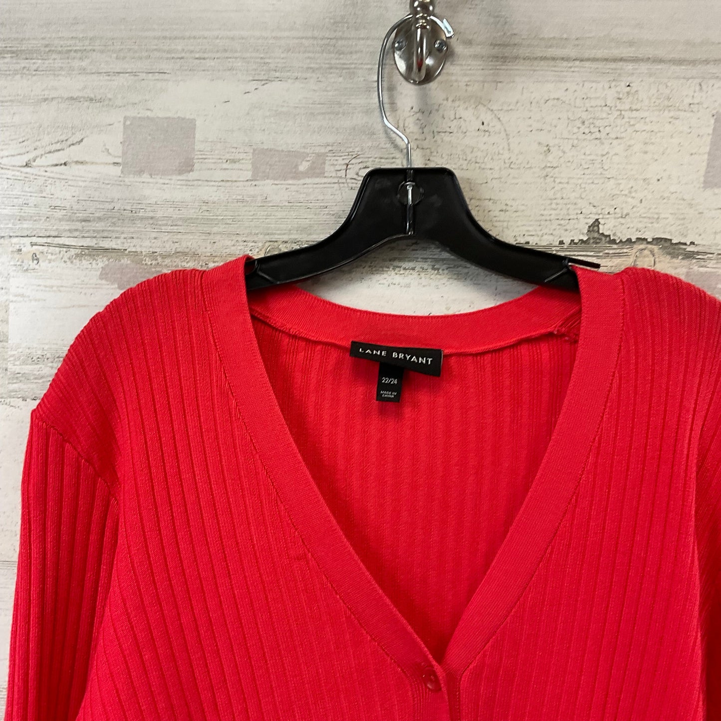 Sweater Cardigan By Lane Bryant In Red, Size: 3x