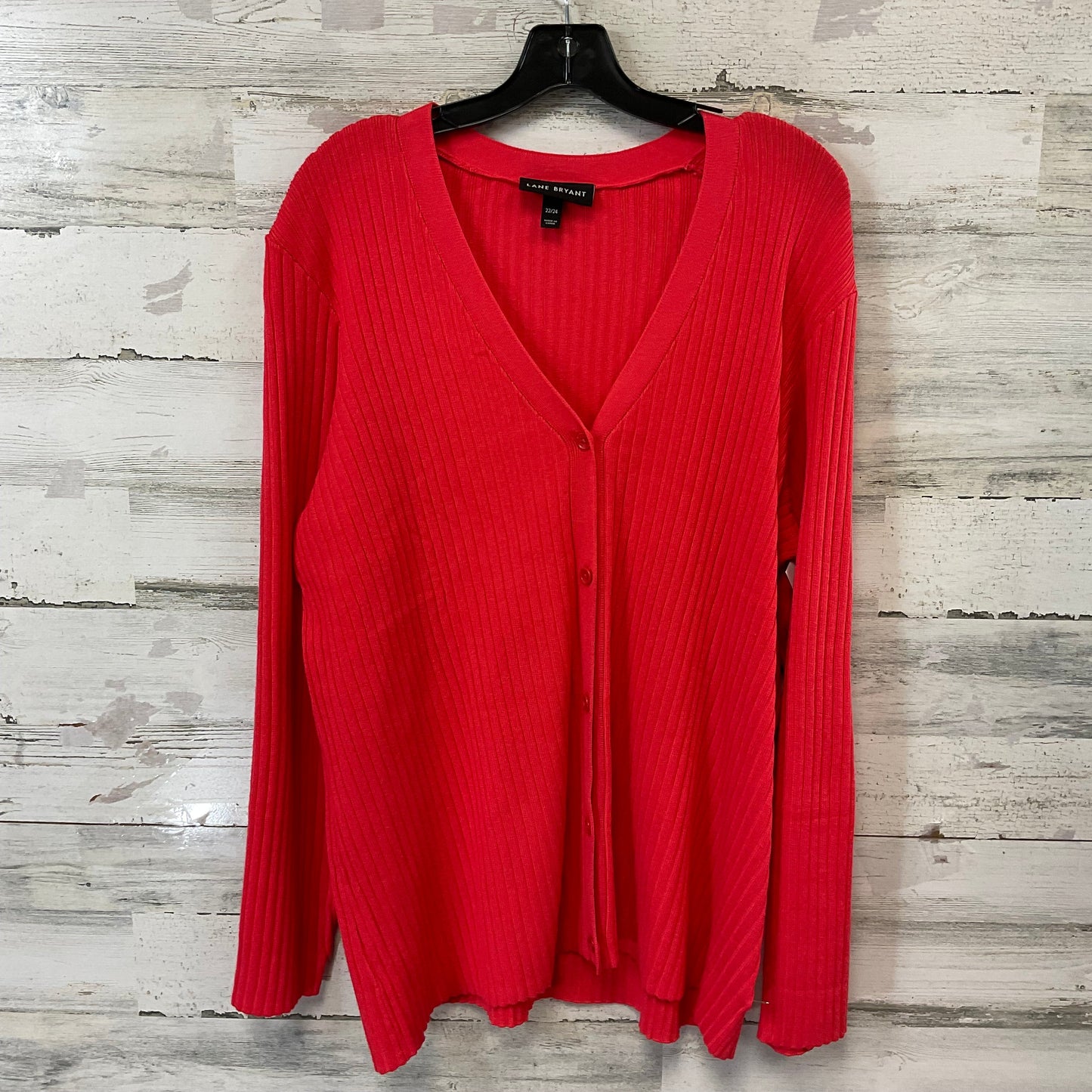 Sweater Cardigan By Lane Bryant In Red, Size: 3x