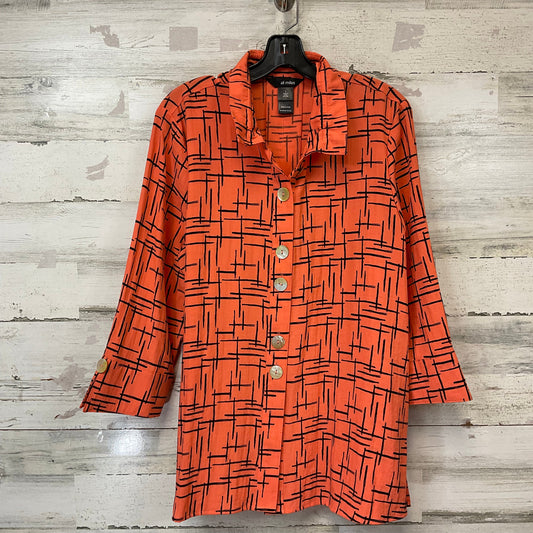 Blouse Long Sleeve By Ali Miles In Orange, Size: L