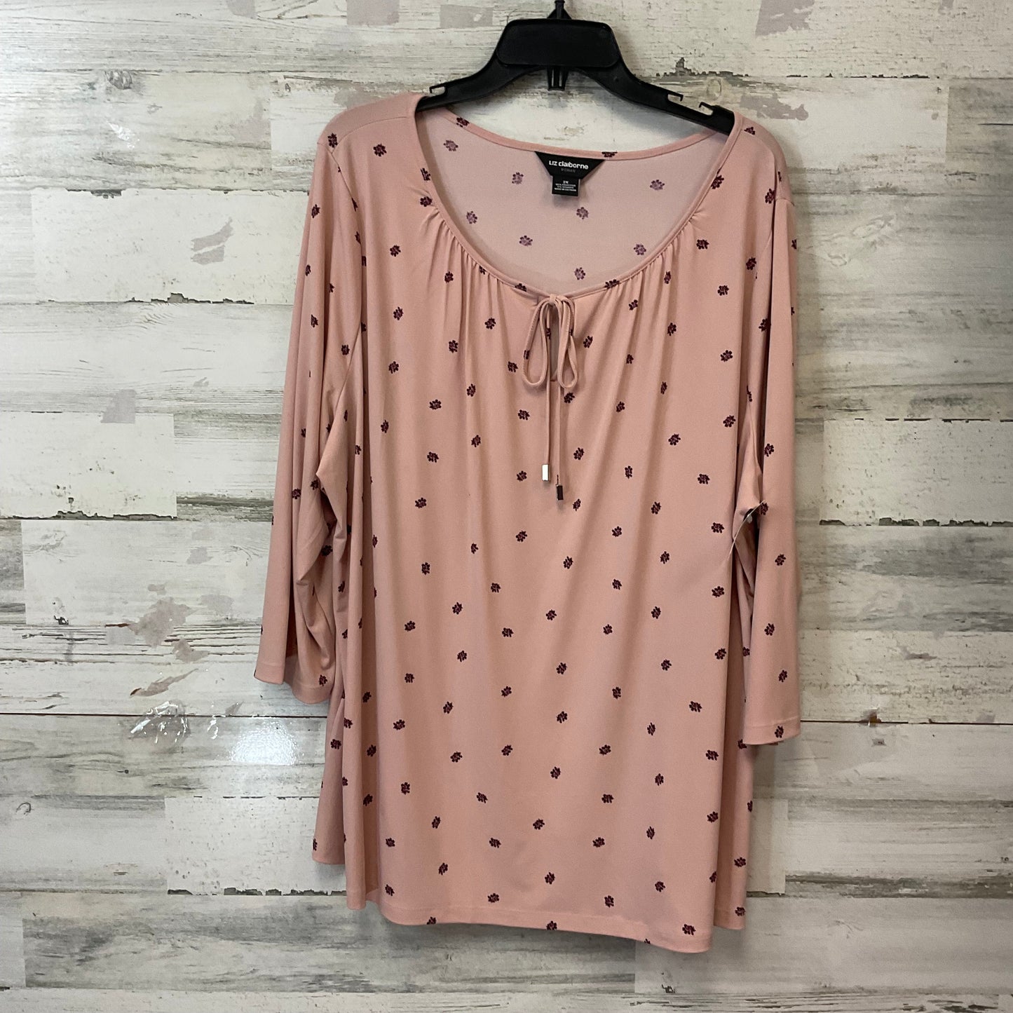 Top Long Sleeve By Liz Claiborne In Pink, Size: 2x