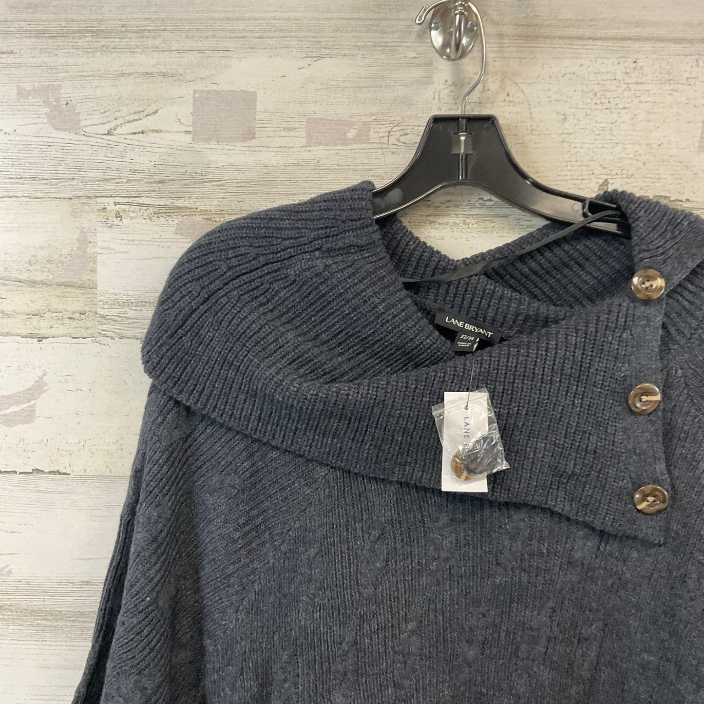 Sweater Short Sleeve By Lane Bryant In Grey, Size: 3x