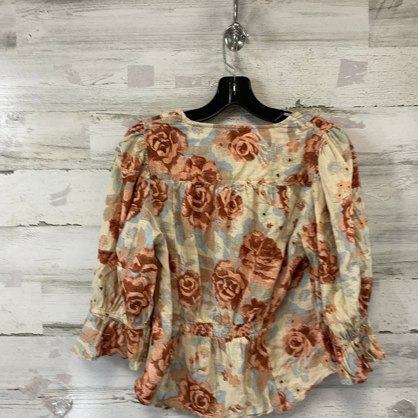 Top 3/4 Sleeve By Free People In Beige, Size: S