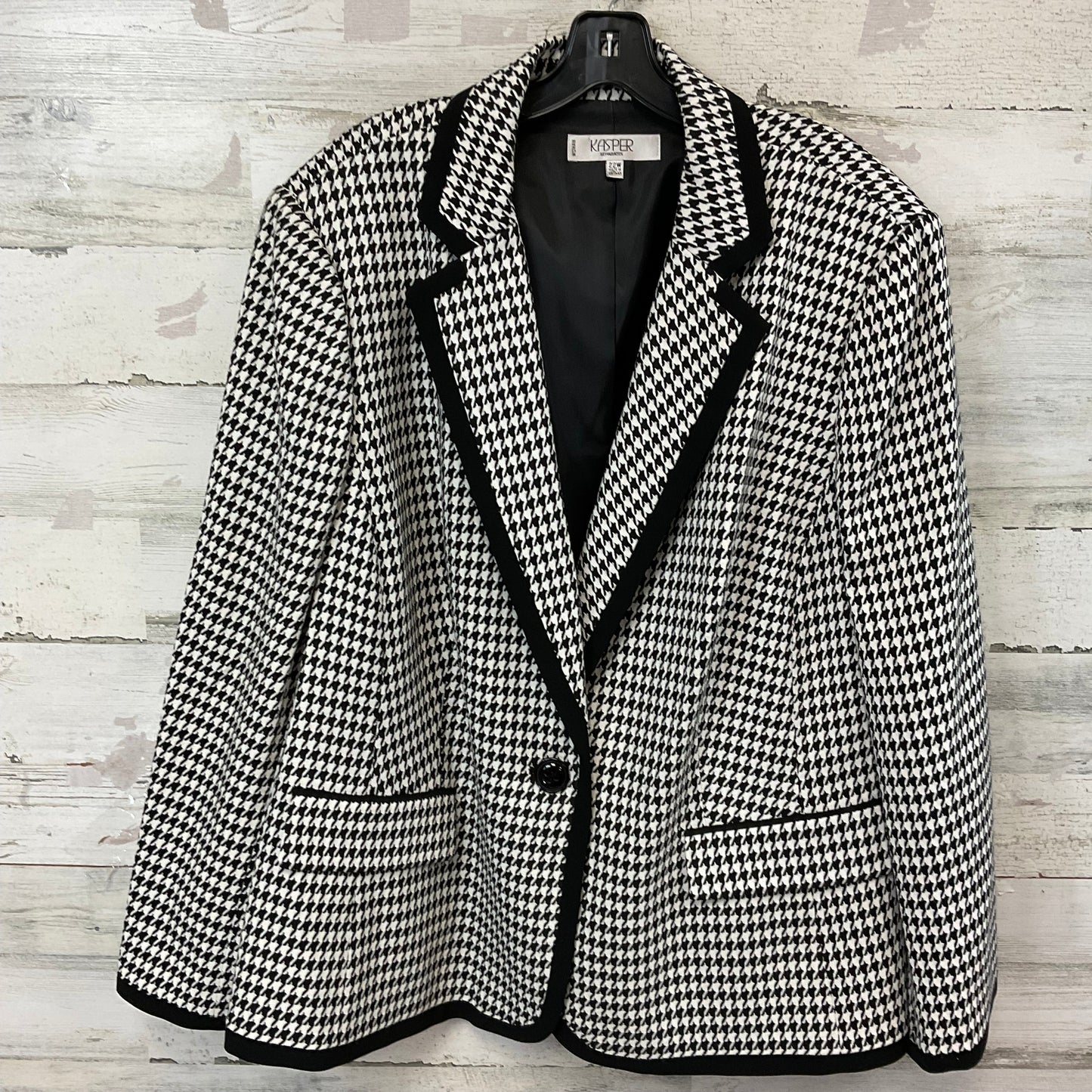 Blazer By Kasper In Black & White, Size: 3x