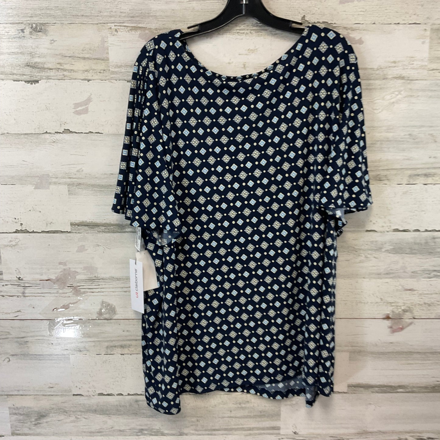 Top Short Sleeve By Liz Claiborne In Blue, Size: 3x