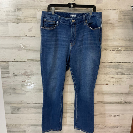 Jeans Straight By Good American In Blue Denim, Size: 16