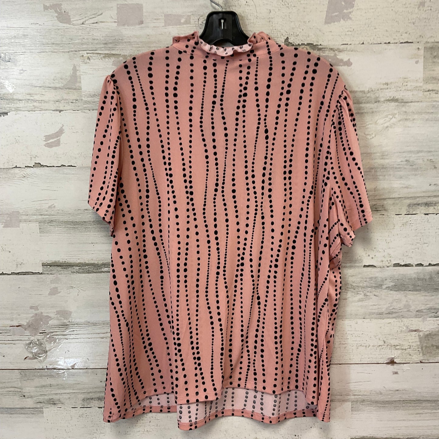 Blouse Short Sleeve By Adrienne Vittadini In Peach, Size: 2x