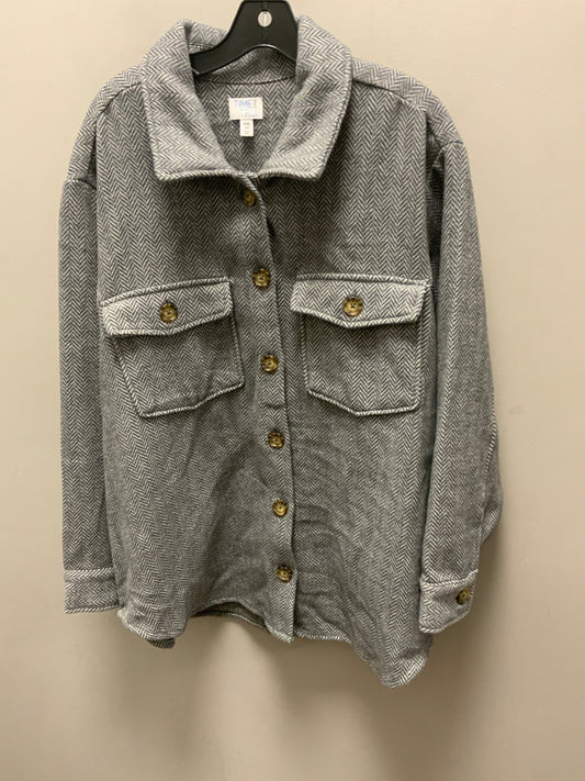 Jacket Shirt By Time And Tru In Grey, Size: 3x