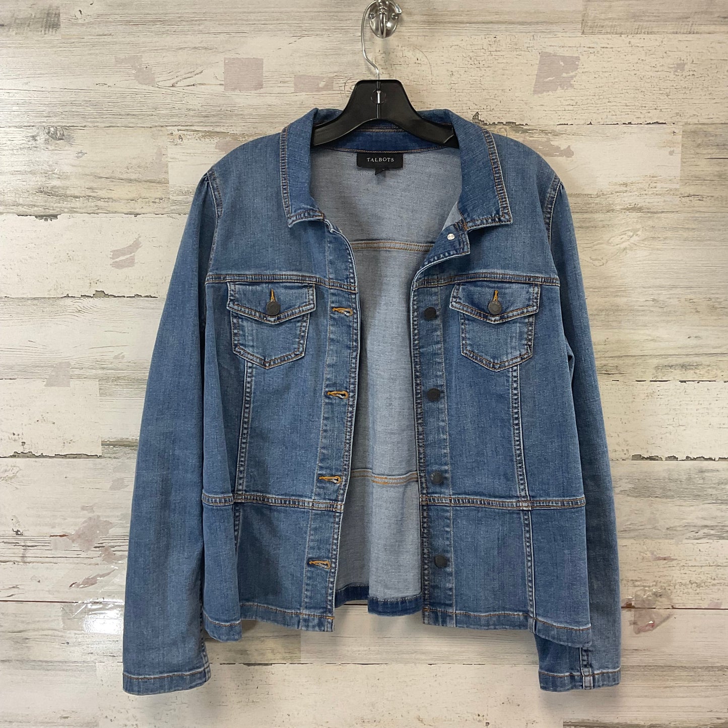 Jacket Denim By Talbots In Blue Denim, Size: L