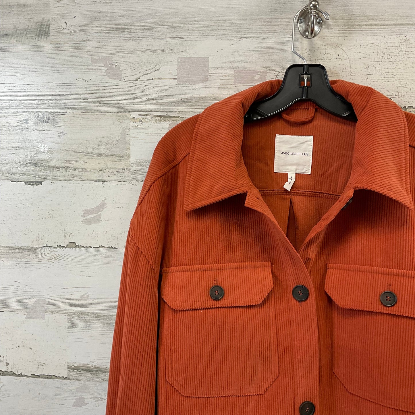 Jacket Shirt By Avec Les Filles In Orange, Size: L