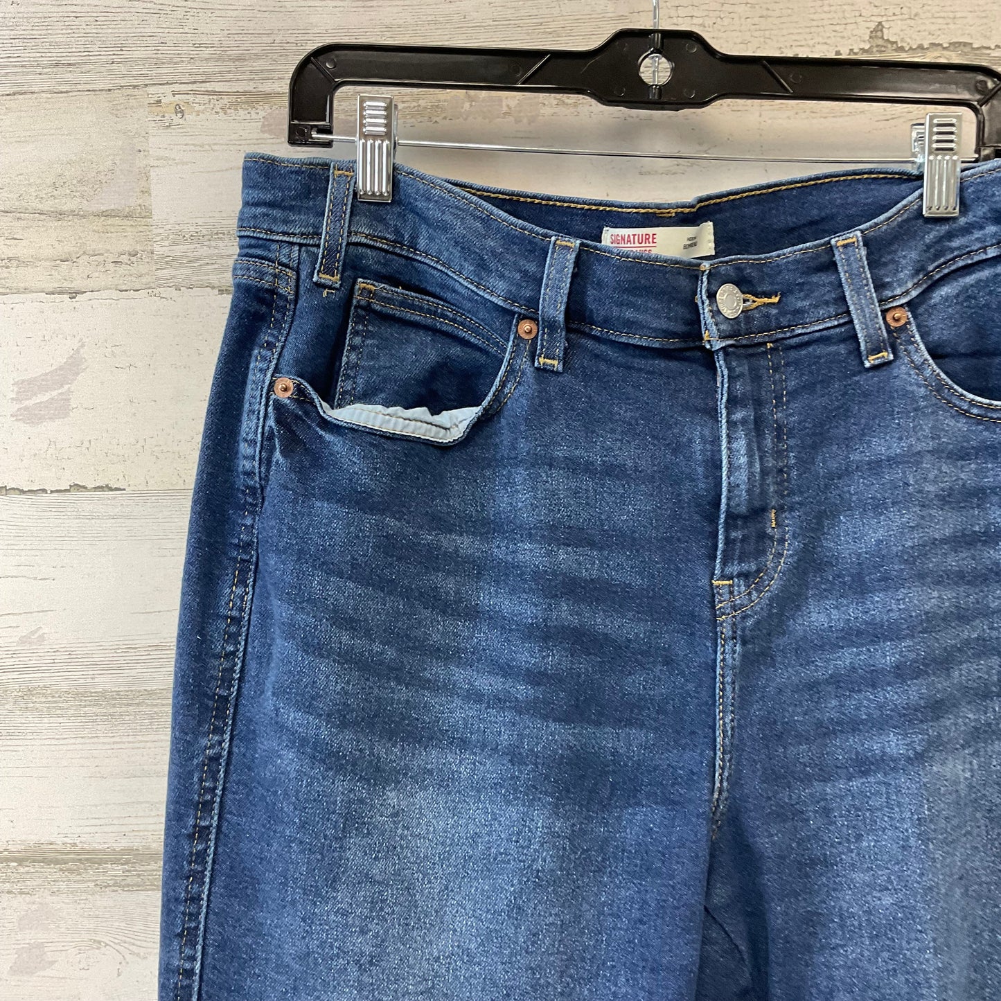 Jeans Boyfriend By Levis In Blue Denim, Size: 12