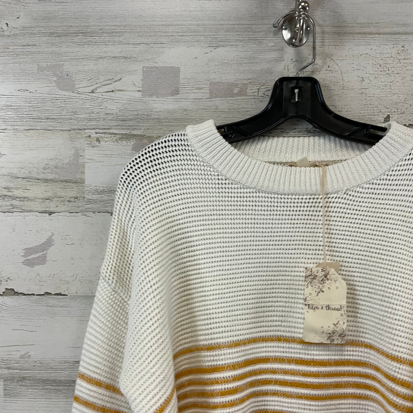 Sweater By Hem & Thread In White, Size: L