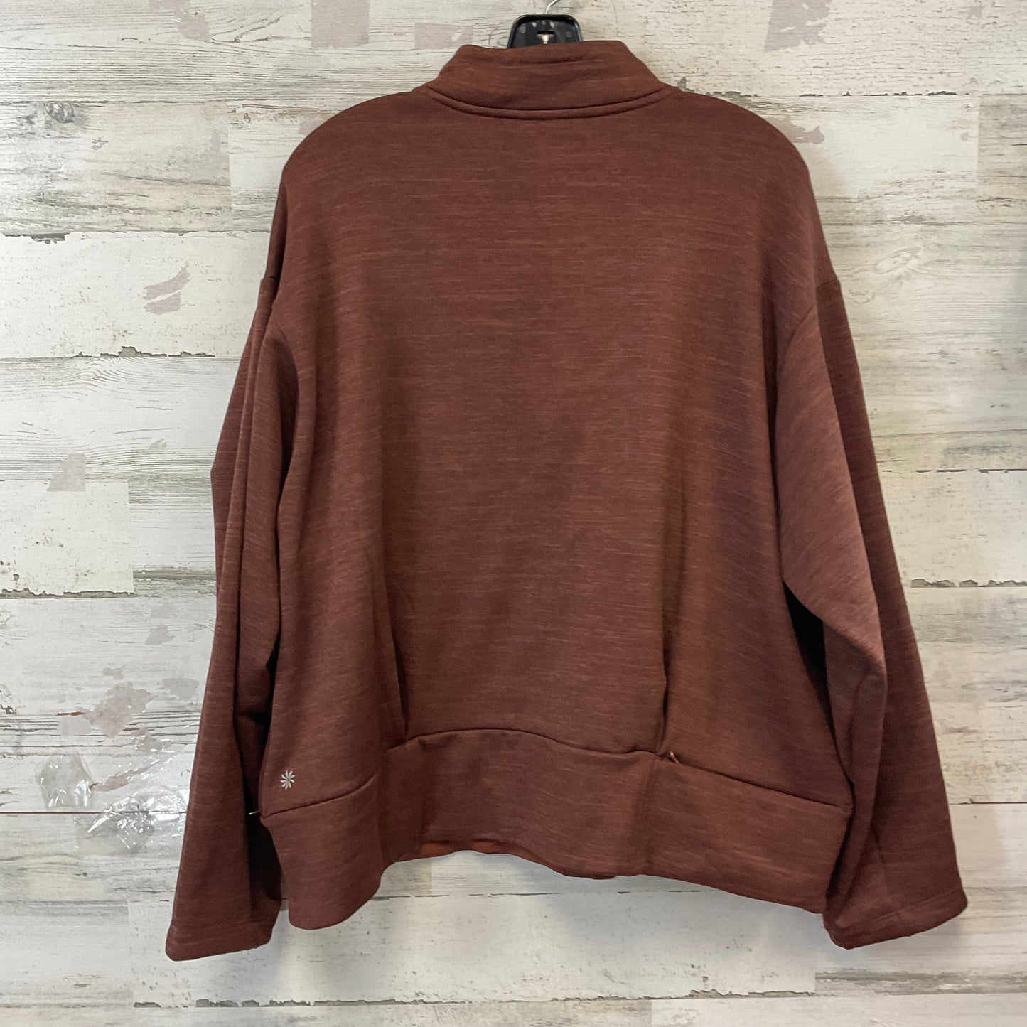 Athletic Top Long Sleeve Collar By Athleta In Brown, Size: 1x