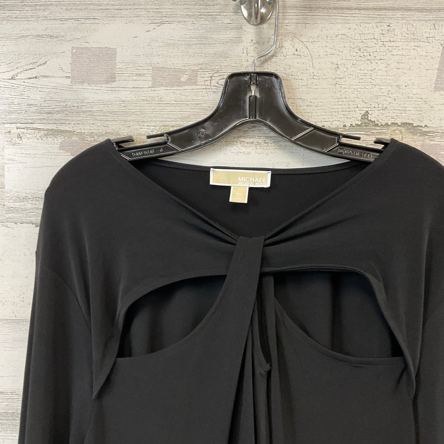 Blouse Long Sleeve By Michael By Michael Kors In Black, Size: 3x