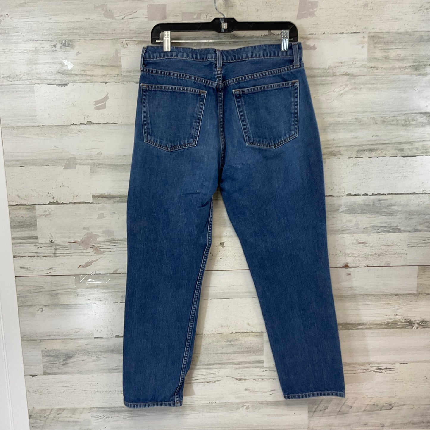 Jeans Straight By Reformation In Blue Denim, Size: 10