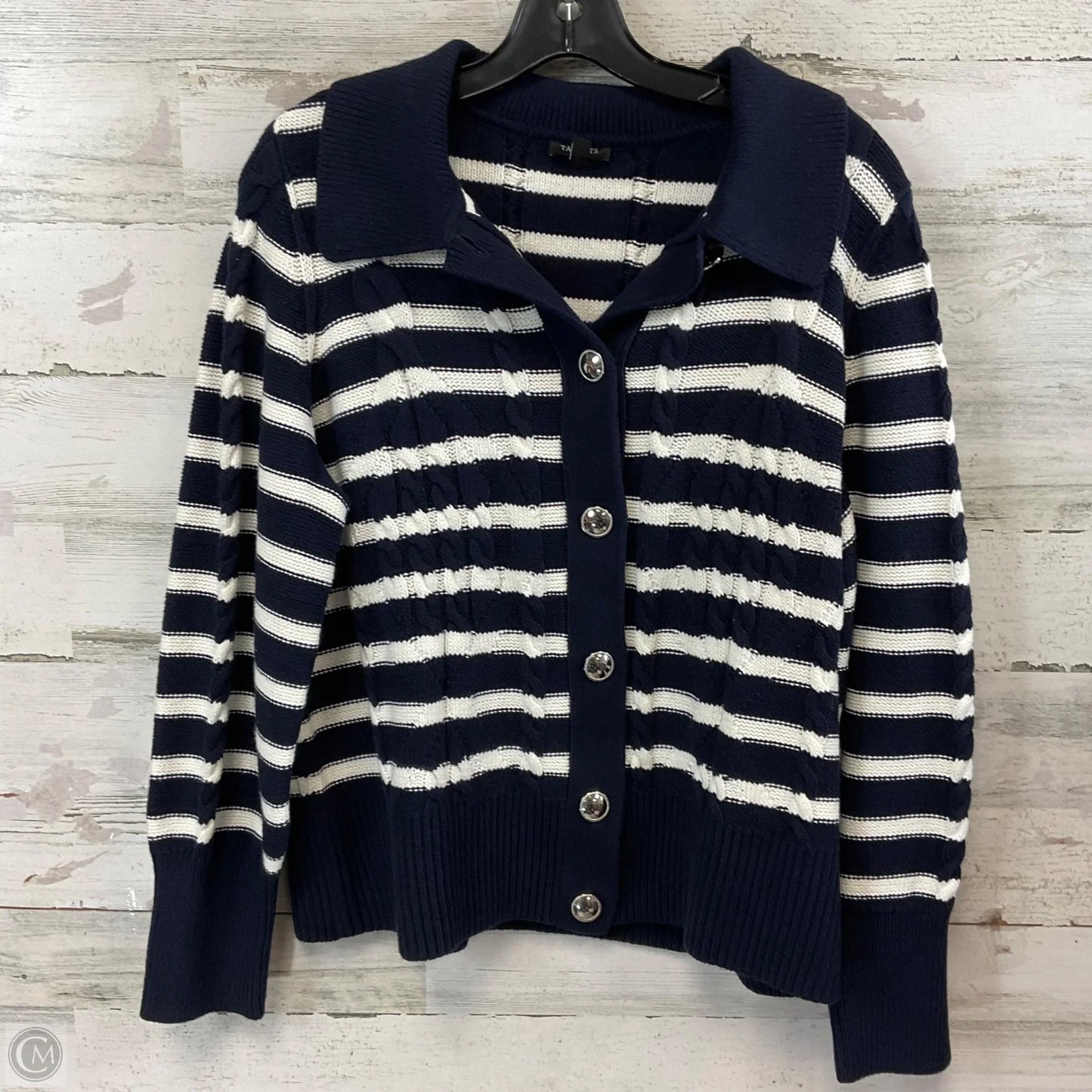 Sweater Cardigan By Talbots In Navy, Size: 1x