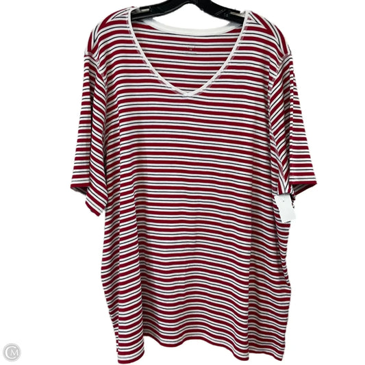 Top Short Sleeve By Cj Banks In Red, Size: 3x