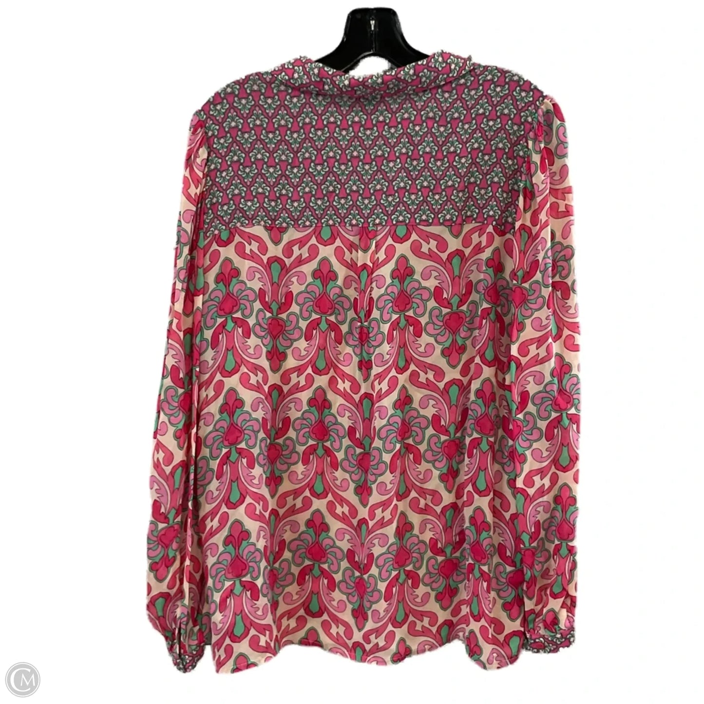 Blouse Long Sleeve By ESQUALO In Pink, Size: M