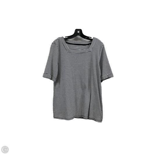Top Short Sleeve Basic By Croft And Barrow In Blue & White, Size: L
