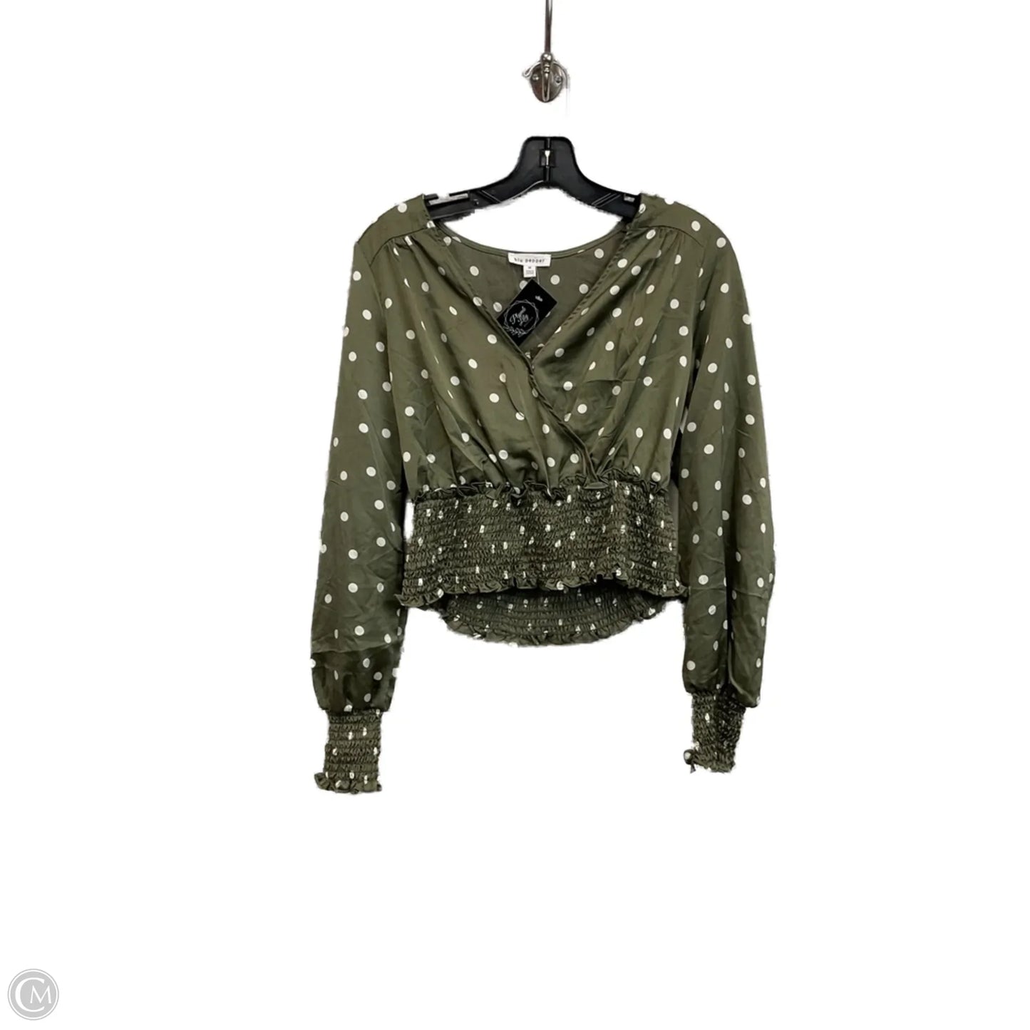 Top Long Sleeve By Blu Pepper In Green, Size: M