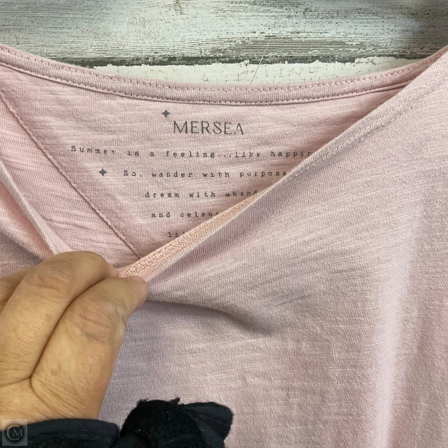 Top Short Sleeve By Mer Sea In Pink, Size: Osfm