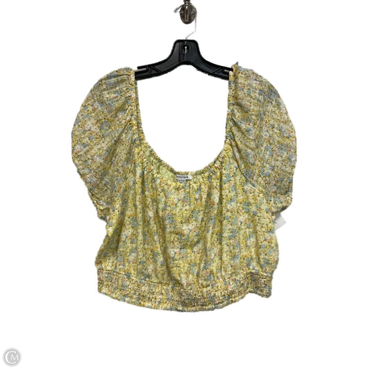 Top Short Sleeve By American Eagle In Yellow, Size: Xl