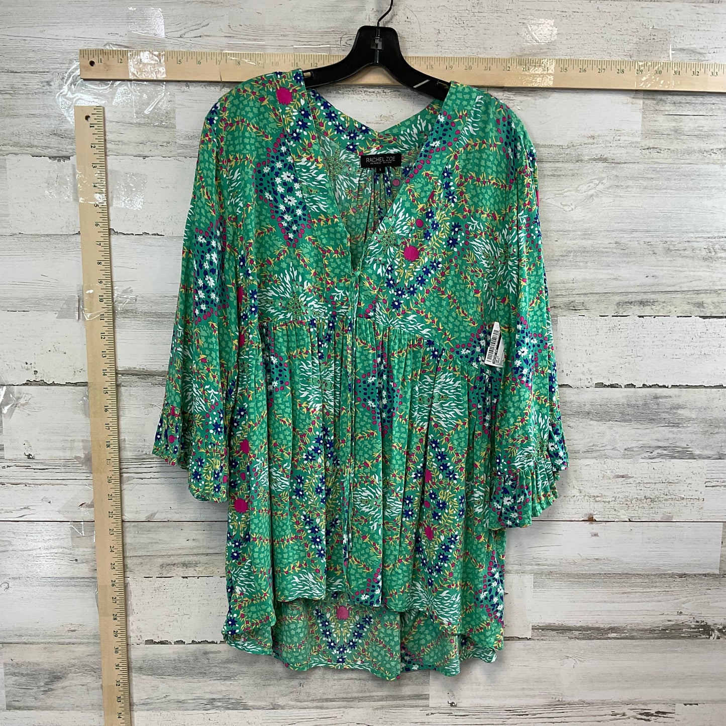 Green Top Long Sleeve Rachel Zoe, Size L