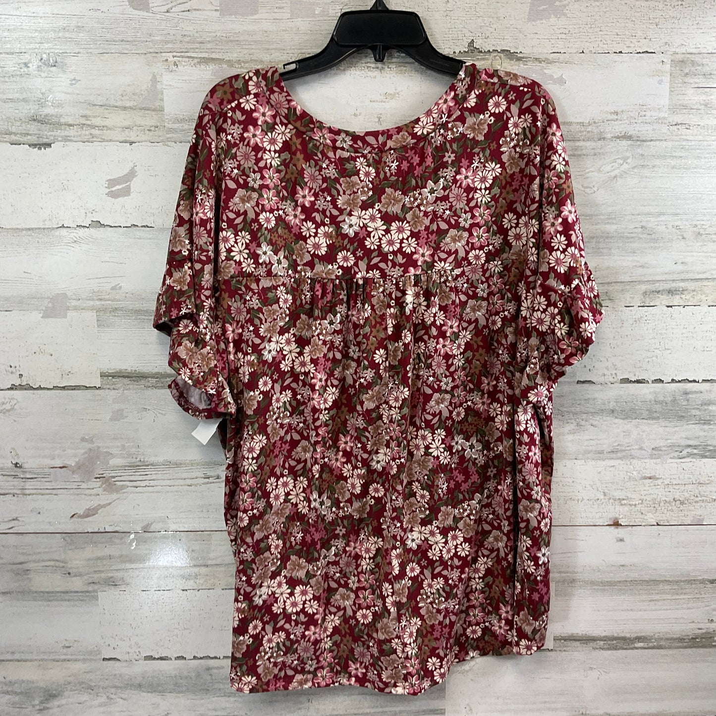 Top Short Sleeve By White Birch In Red, Size: 3x