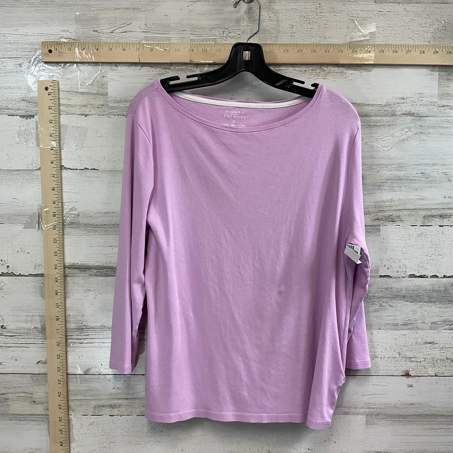 Top 3/4 Sleeve Basic By Talbots In Purple, Size: Xl