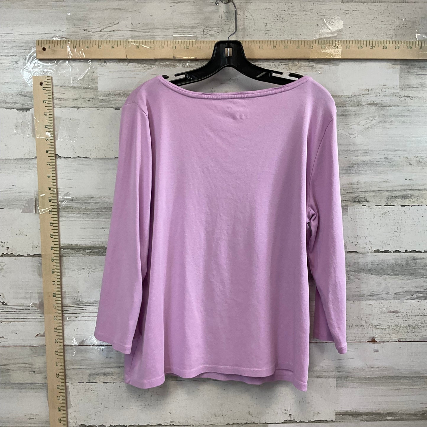 Top 3/4 Sleeve Basic By Talbots In Purple, Size: Xl