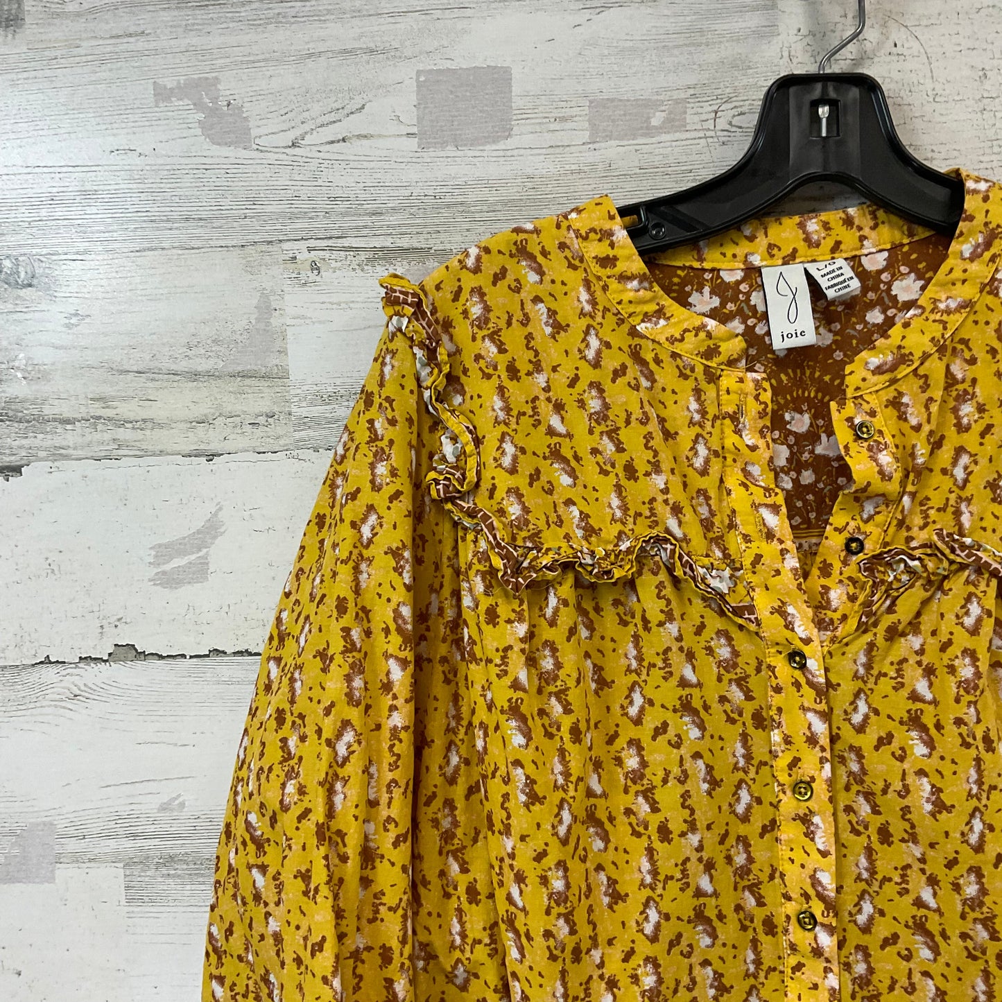 Top Long Sleeve By Joie In Yellow, Size: L