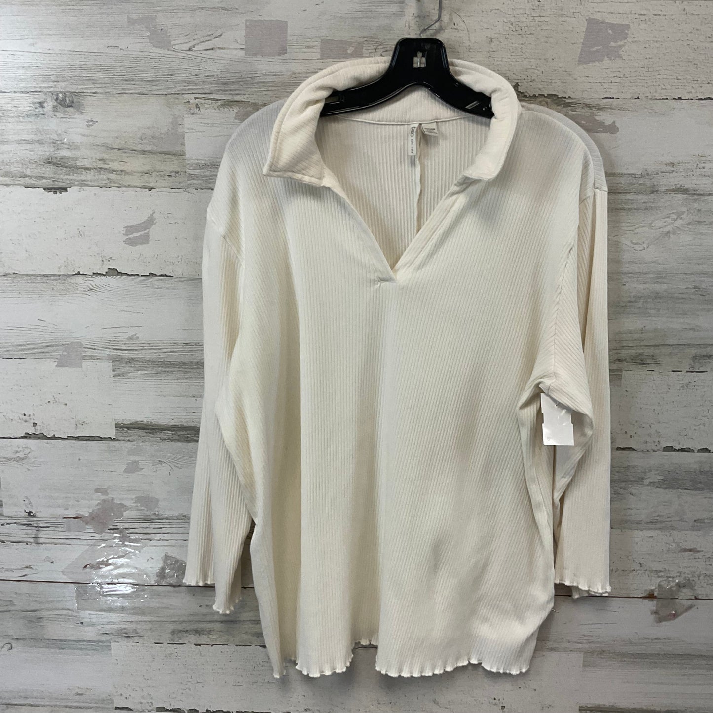 Top 3/4 Sleeve By Cato In Cream, Size: 3x