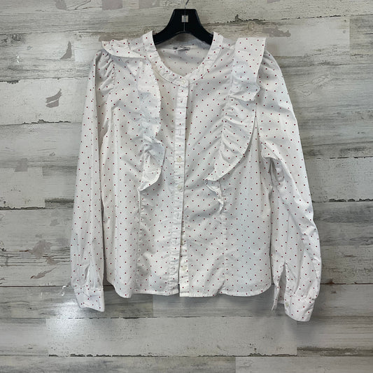 Blouse Long Sleeve By J. Crew In White, Size: M