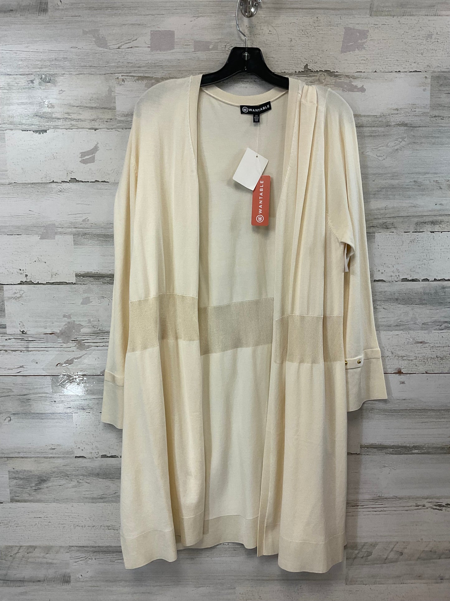 Cardigan By WANTABLE In Cream, Size: 3x