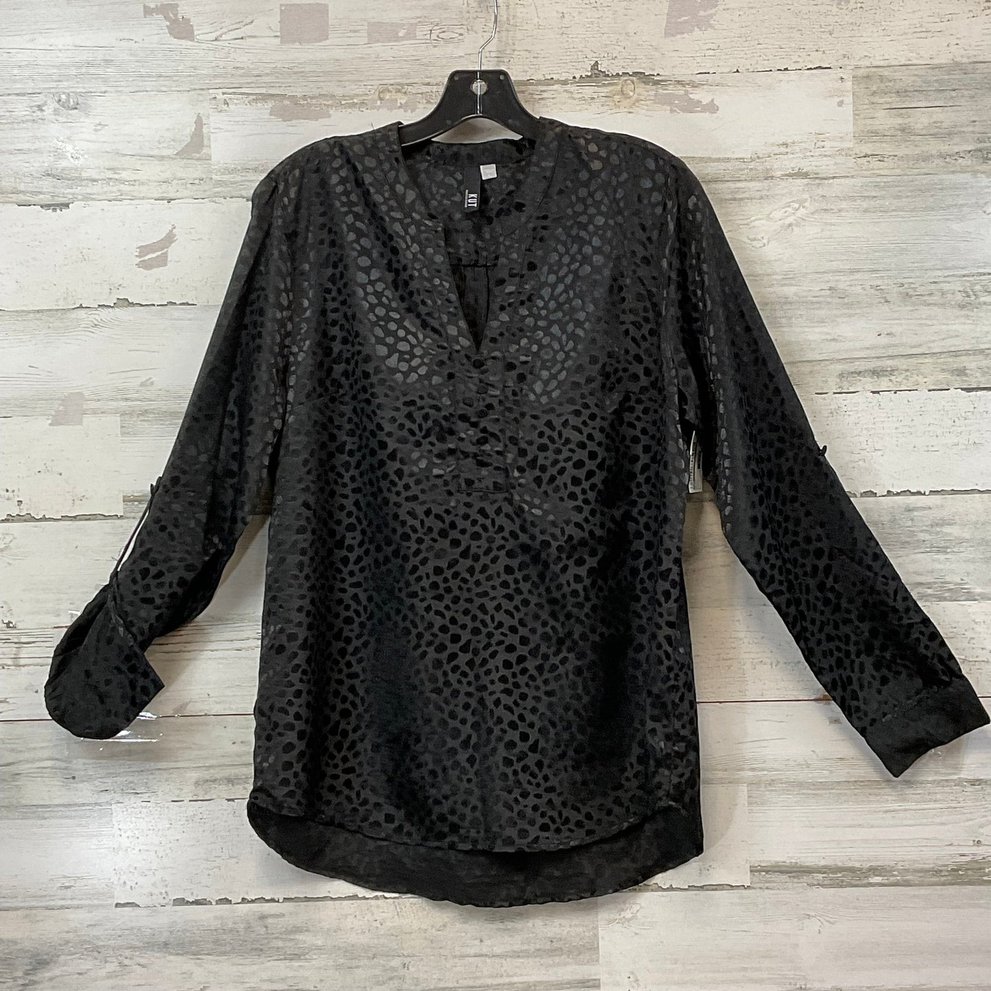 Blouse Long Sleeve By Kut In Black, Size: L