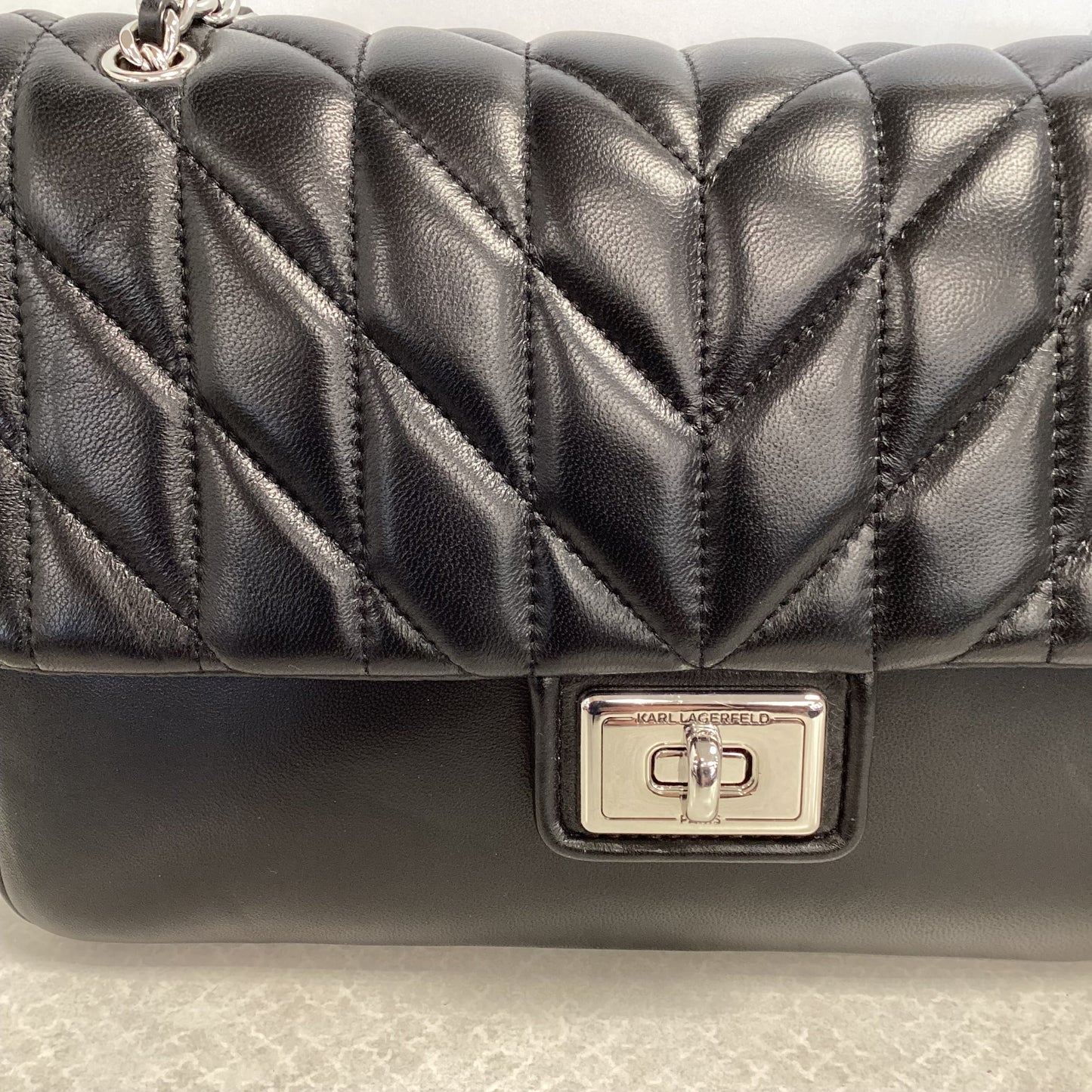 Handbag Leather By Karl Lagerfeld, Size: Large