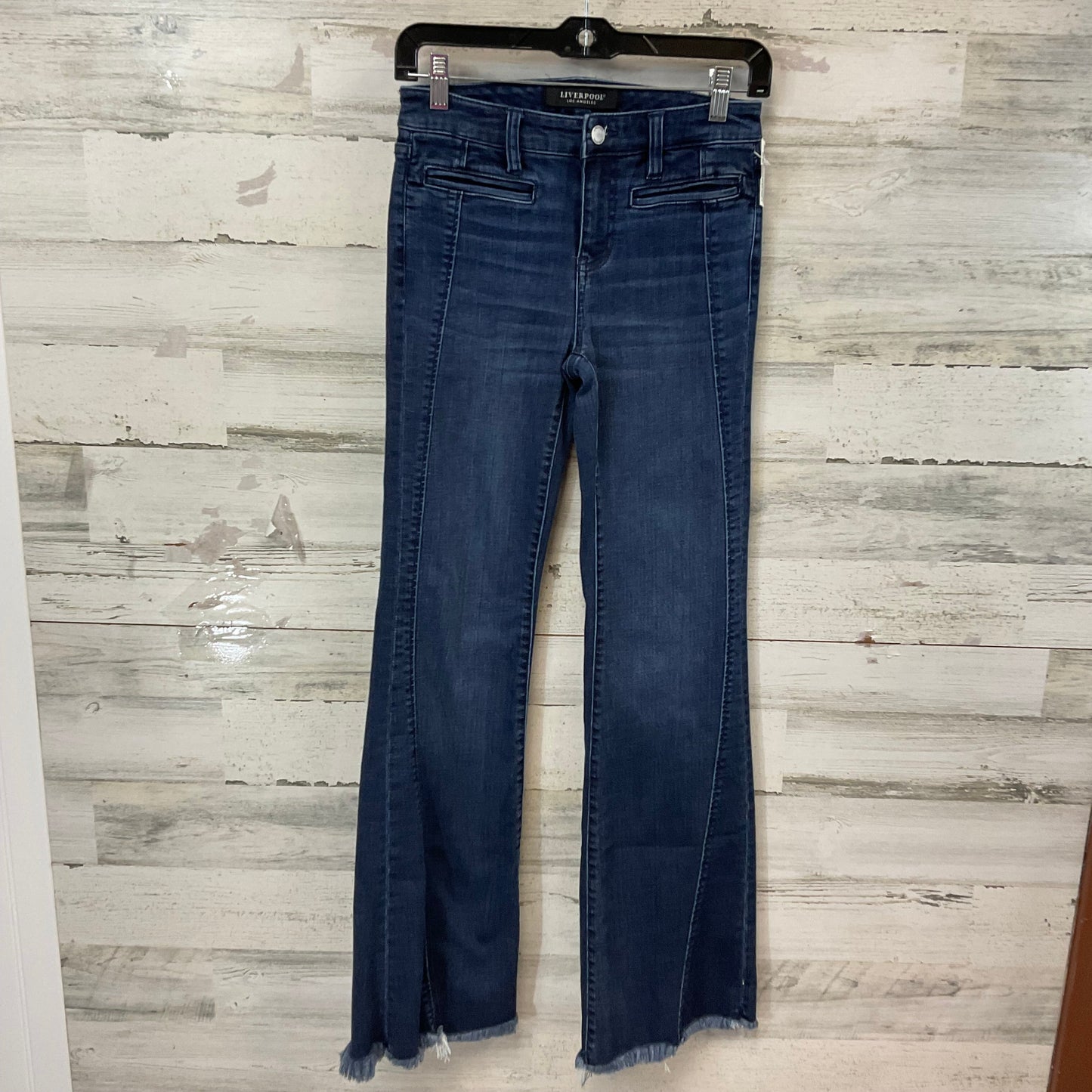 Jeans Flared By Liverpool In Blue Denim, Size: 0