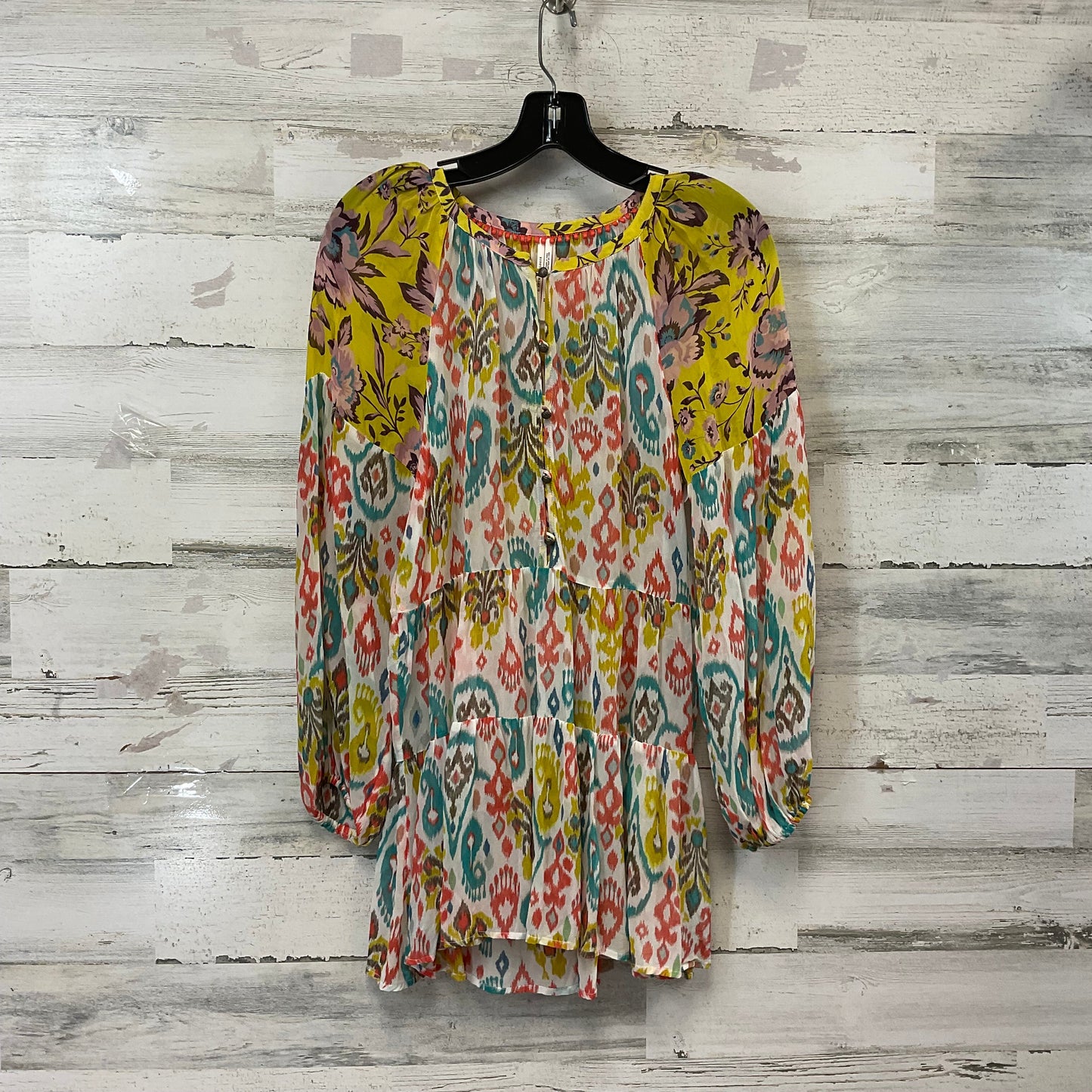 Top Long Sleeve By Anthropologie In Yellow, Size: Xs