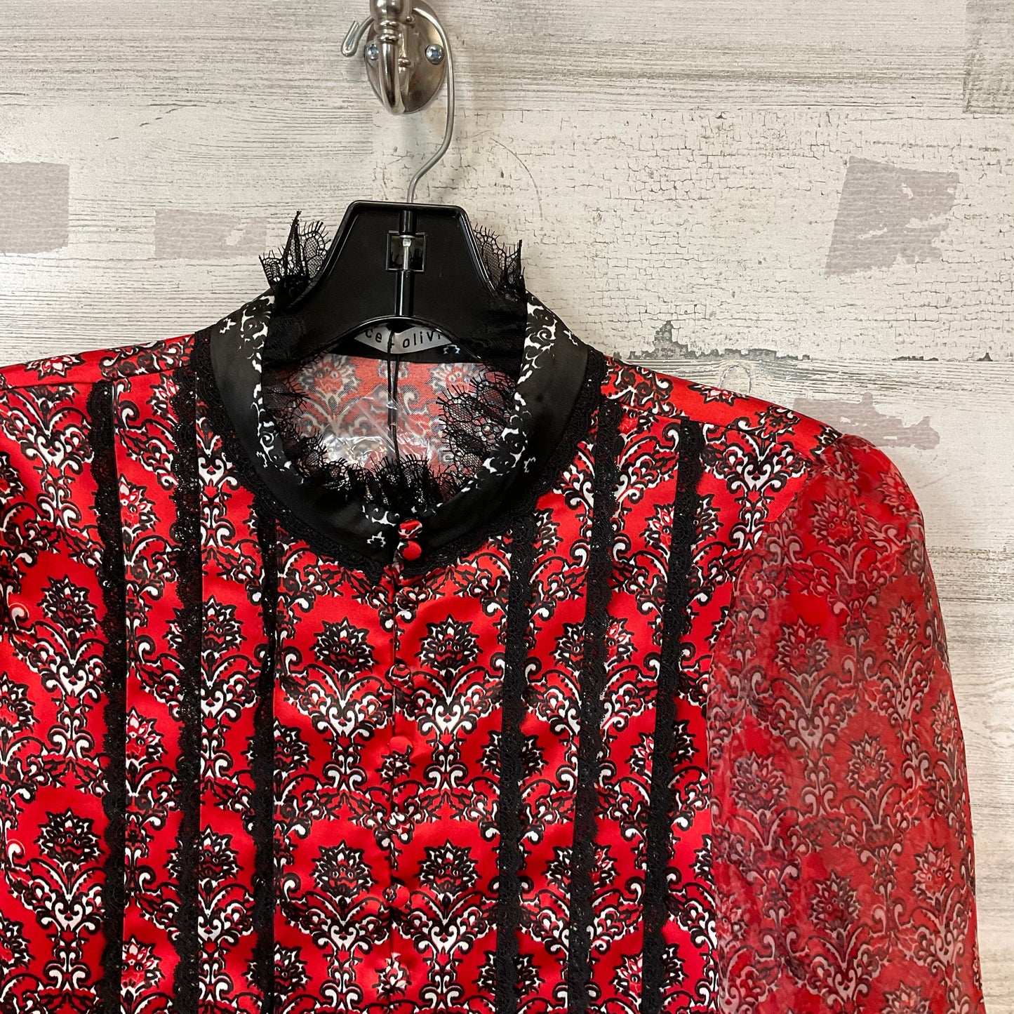 Blouse Long Sleeve By Alice + Olivia In Red, Size: M