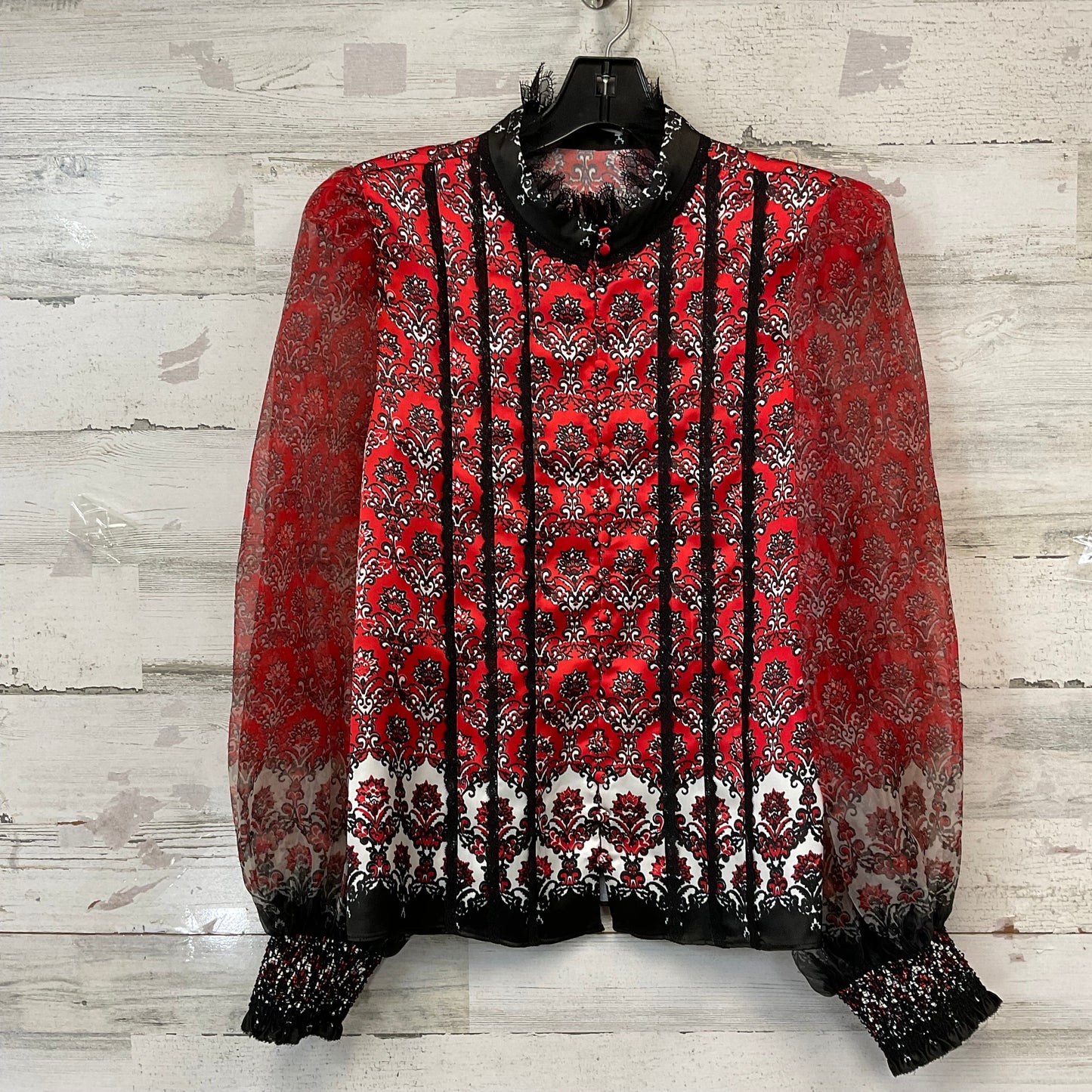 Blouse Long Sleeve By Alice + Olivia In Red, Size: M