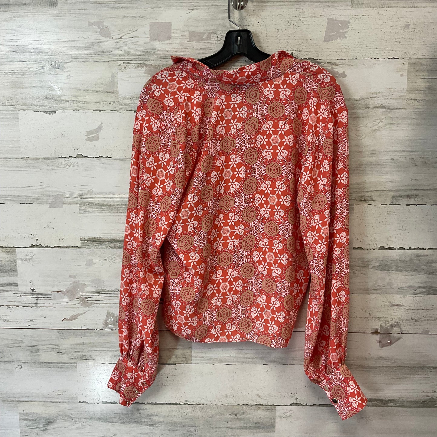 Blouse Long Sleeve By ALEXIS In Orange, Size: S