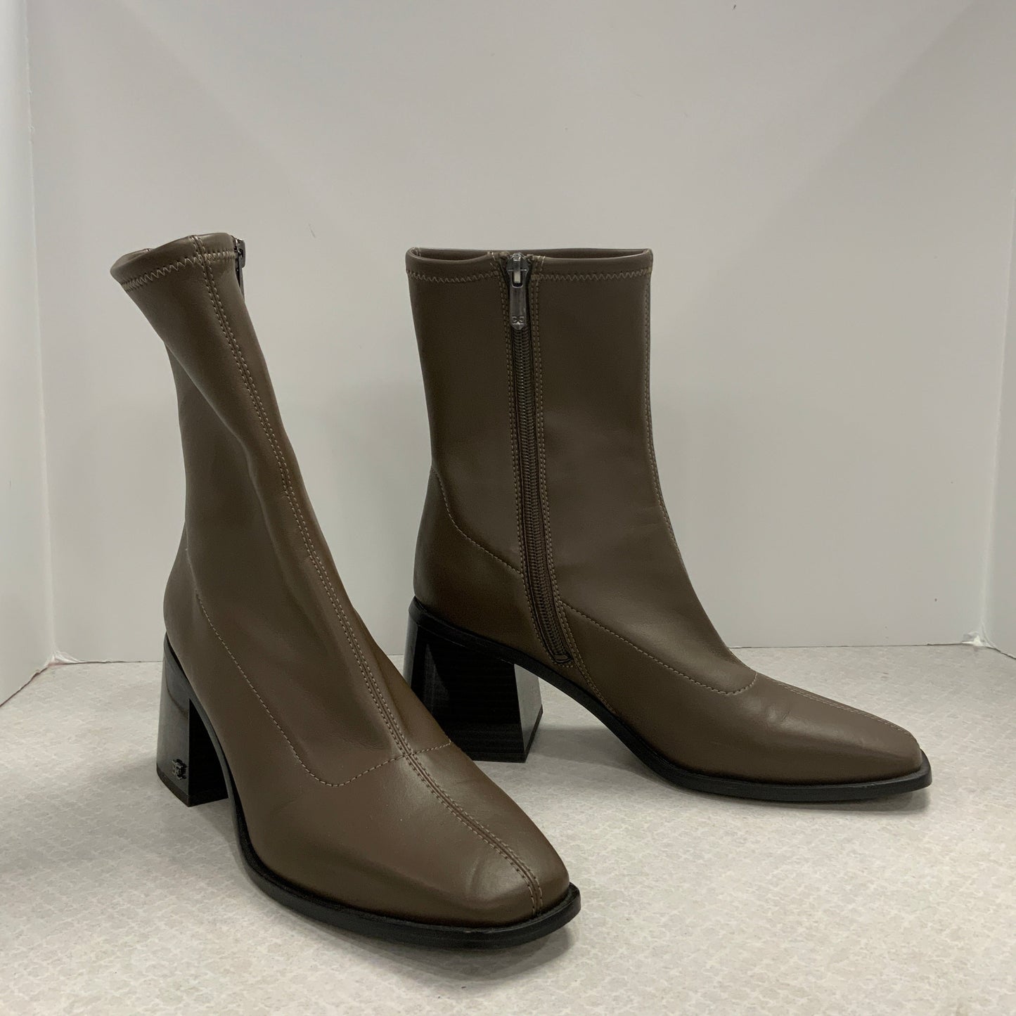 Boots Ankle Heels By Sam Edelman In Brown, Size: 8