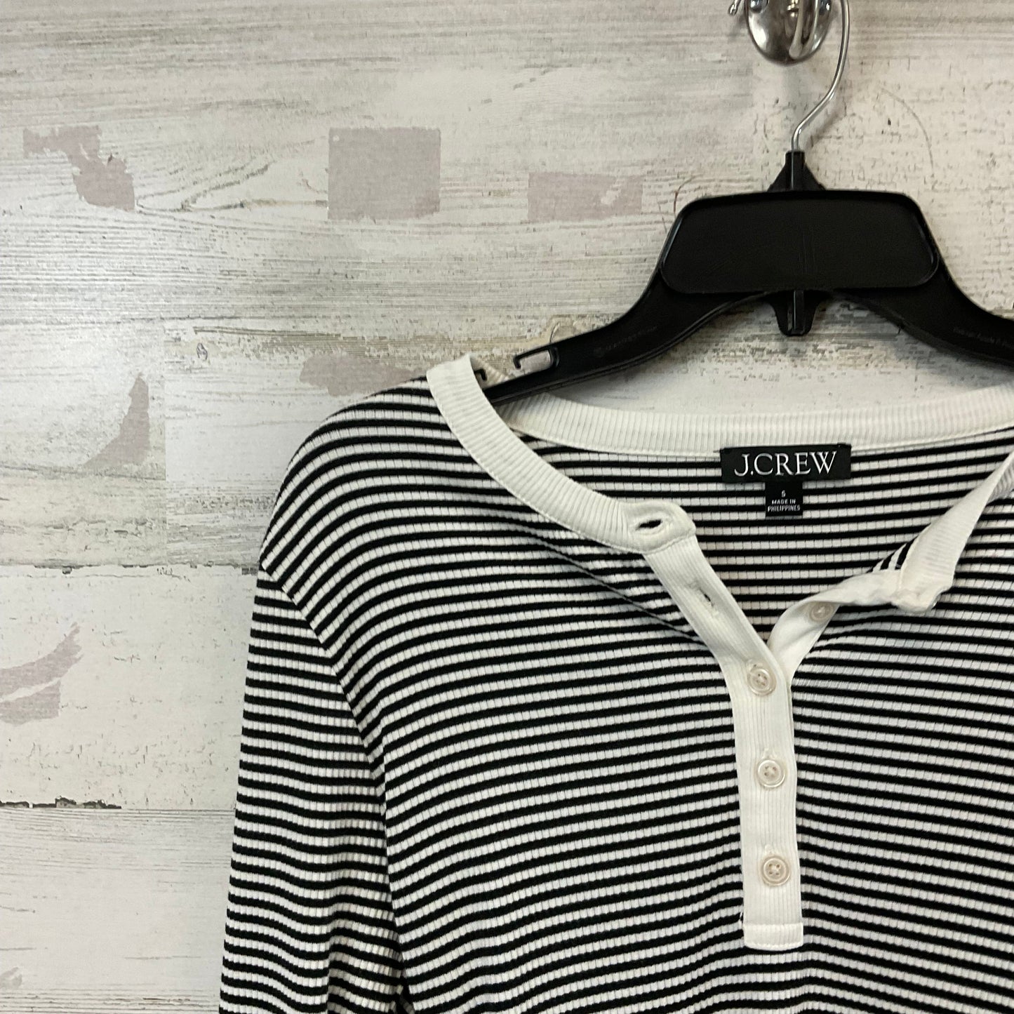 Top Long Sleeve By J. Crew In Black & White, Size: S