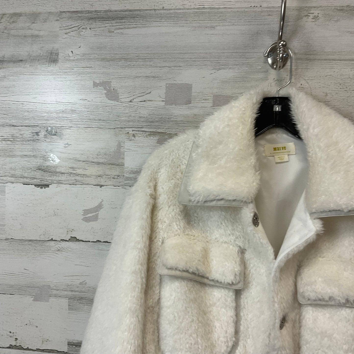 Jacket Faux Fur & Sherpa By Maeve In White, Size: S