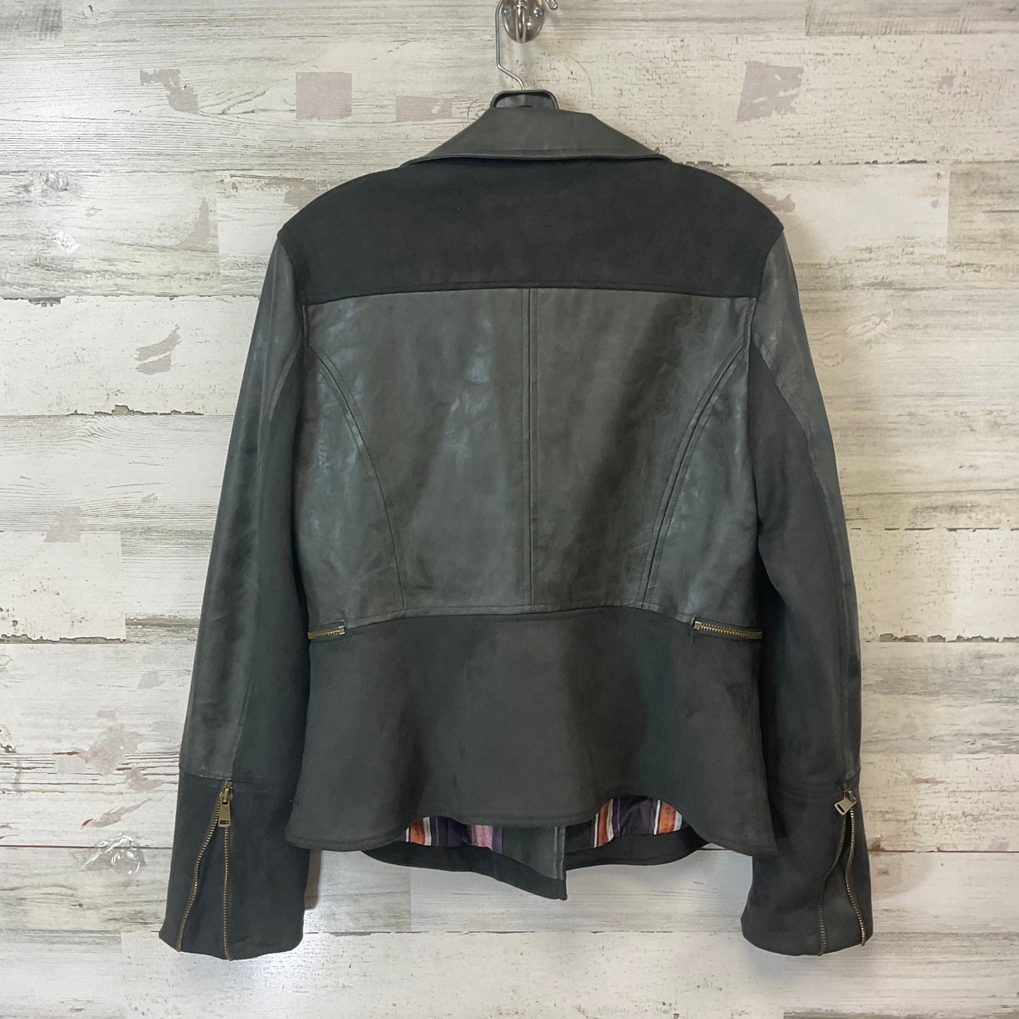 Jacket Moto By Anthropologie In Grey, Size: M