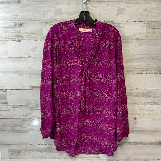 Top Long Sleeve By Evri In Purple, Size: 3x