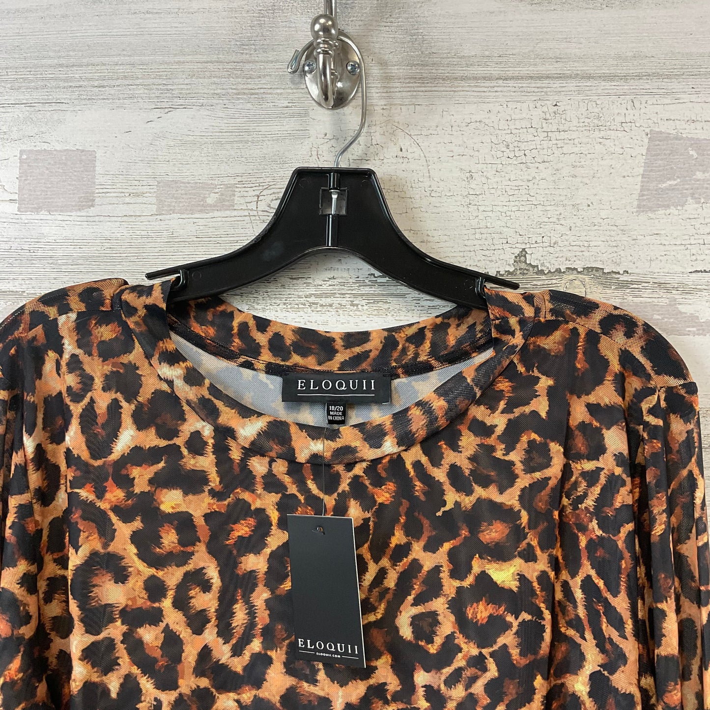 Top Long Sleeve By Eloquii In Animal Print, Size: 2x