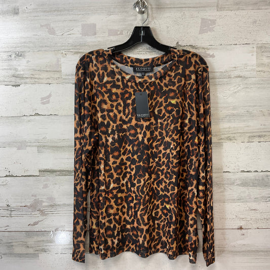 Top Long Sleeve By Eloquii In Animal Print, Size: 2x