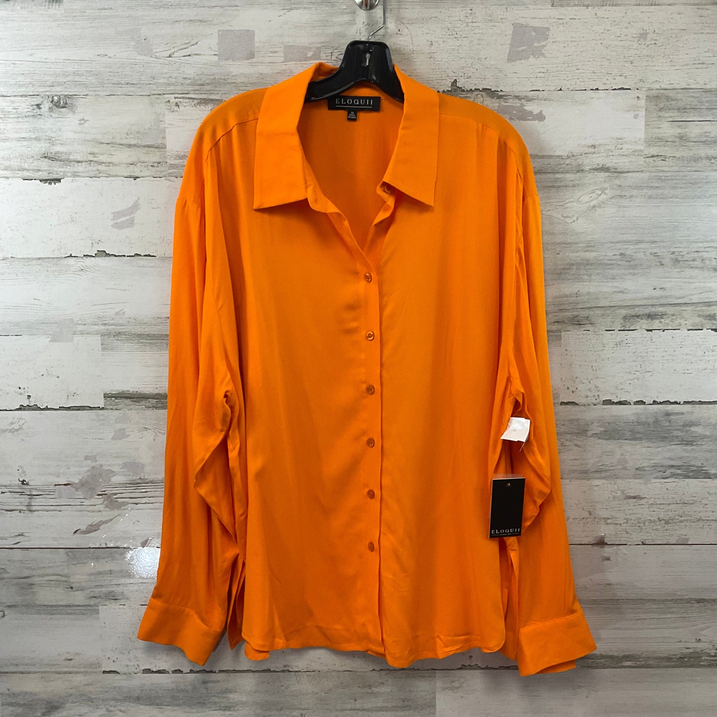 Blouse Long Sleeve By Eloquii In Orange, Size: 2x