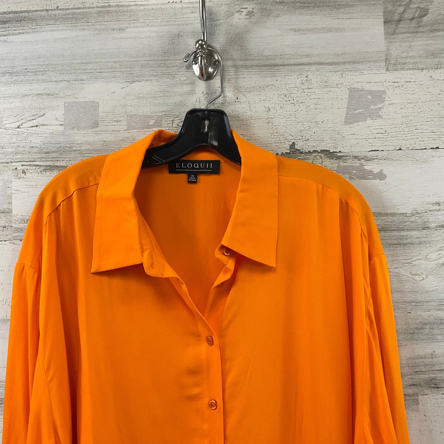 Blouse Long Sleeve By Eloquii In Orange, Size: 2x