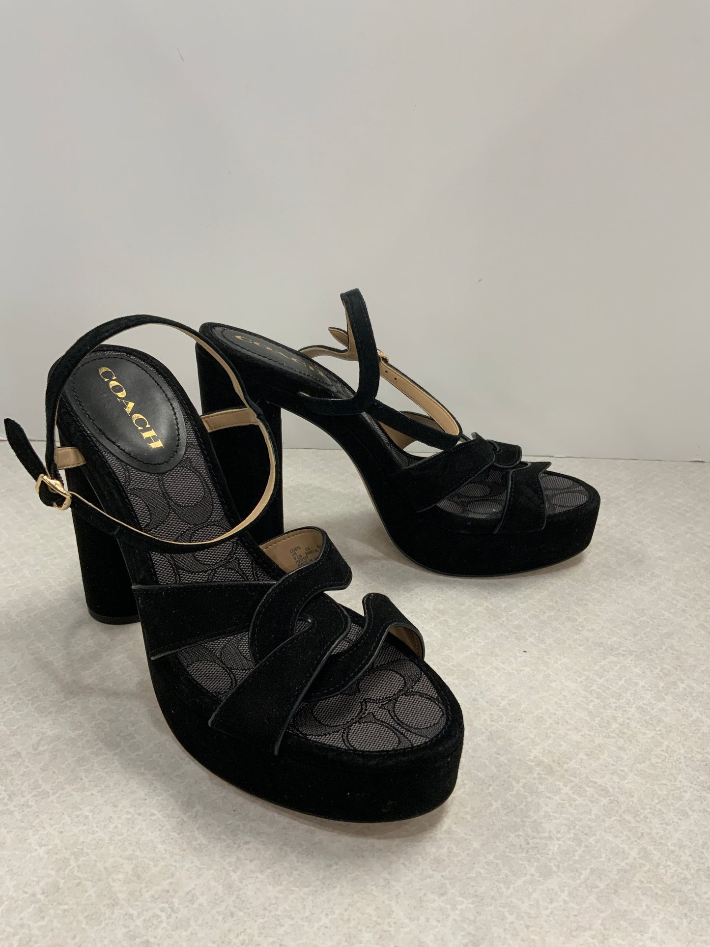 Sandals Designer By Coach In Black, Size: 9.5